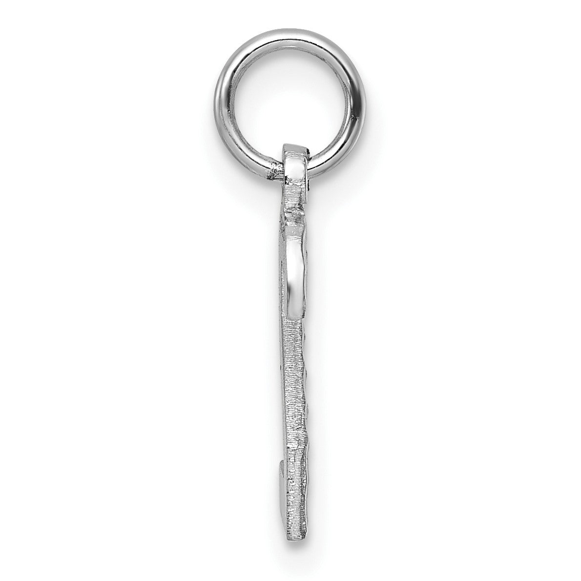 14kw Small Brushed Diamond-cut Number 2 Charm