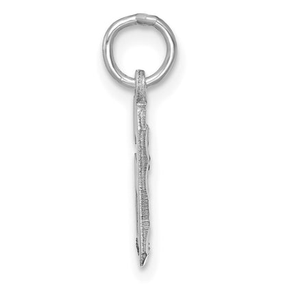14kw Small Brushed Diamond-cut Number 6 Charm