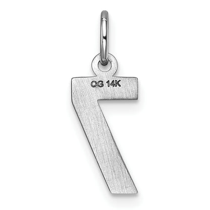 14kw Small Brushed Diamond-cut Number 7 Charm
