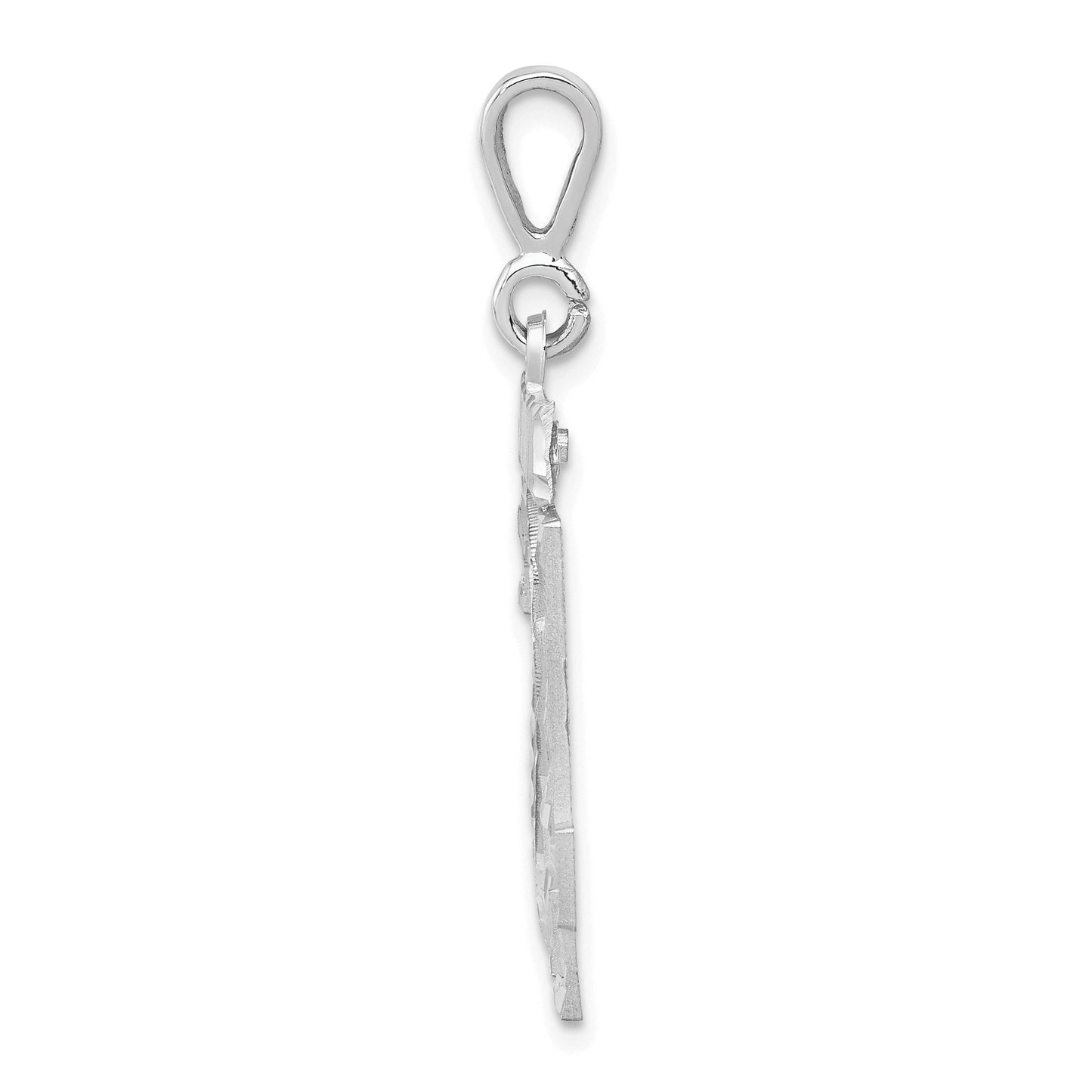 14kw Small Brushed  Diamond-cut Number 24 Charm