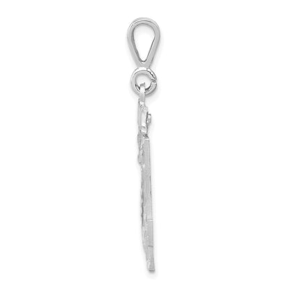 14kw Small Brushed  Diamond-cut Number 24 Charm
