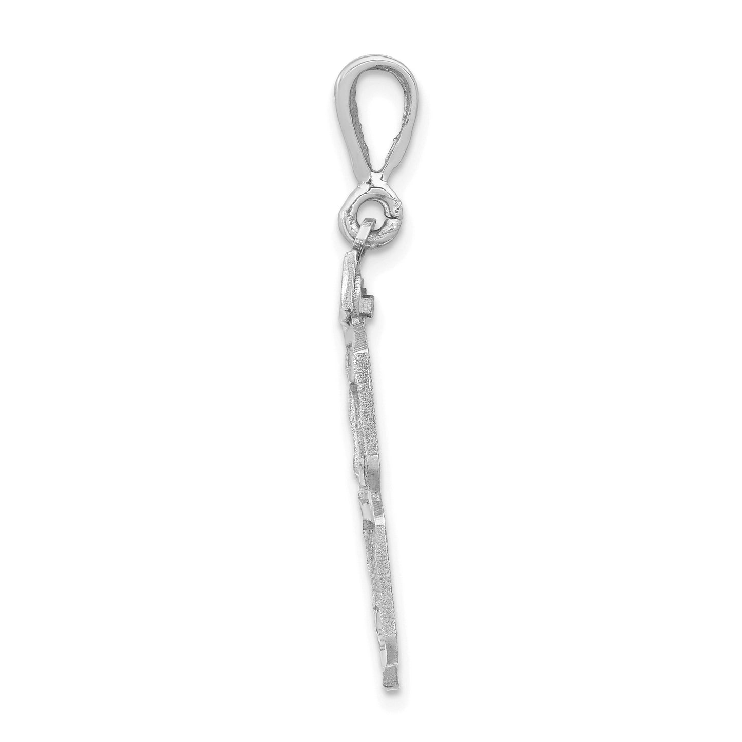 14kw Small Brushed Diamond-cut Number 78 Charm