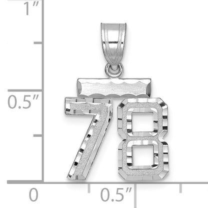 14kw Small Brushed Diamond-cut Number 78 Charm