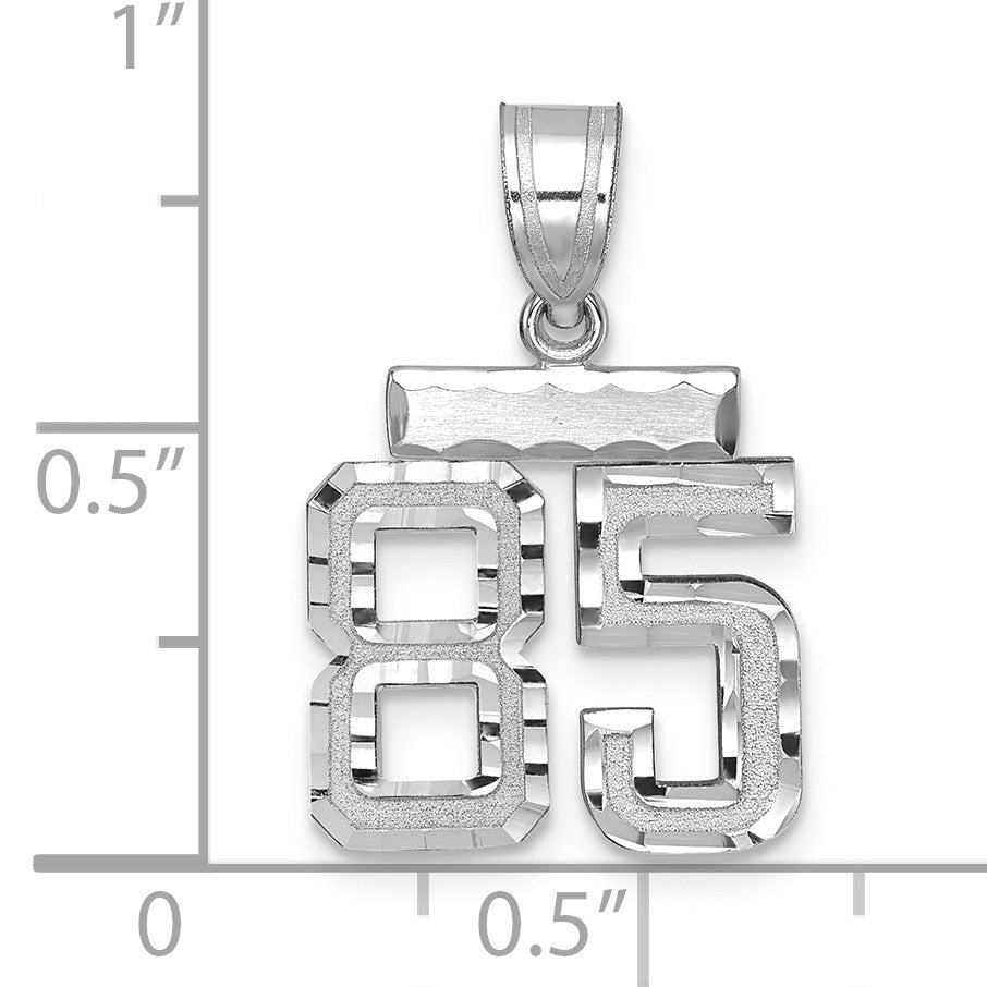 14kw Small Brushed Diamond-cut Number 85 Charm
