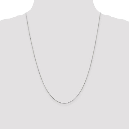 14K White Gold 24 inch .6mm Round Snake with Lobster Clasp Chain