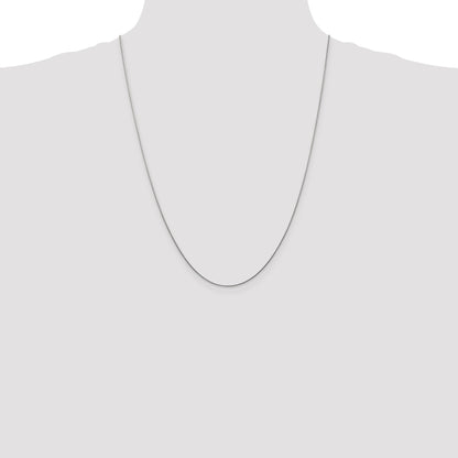 14K White Gold 24 inch .8mm Round Snake with Lobster Clasp Chain