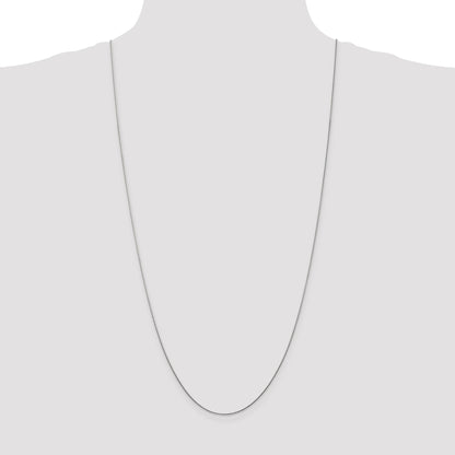 14K White Gold 30 inch .8mm Round Snake with Lobster Clasp Chain