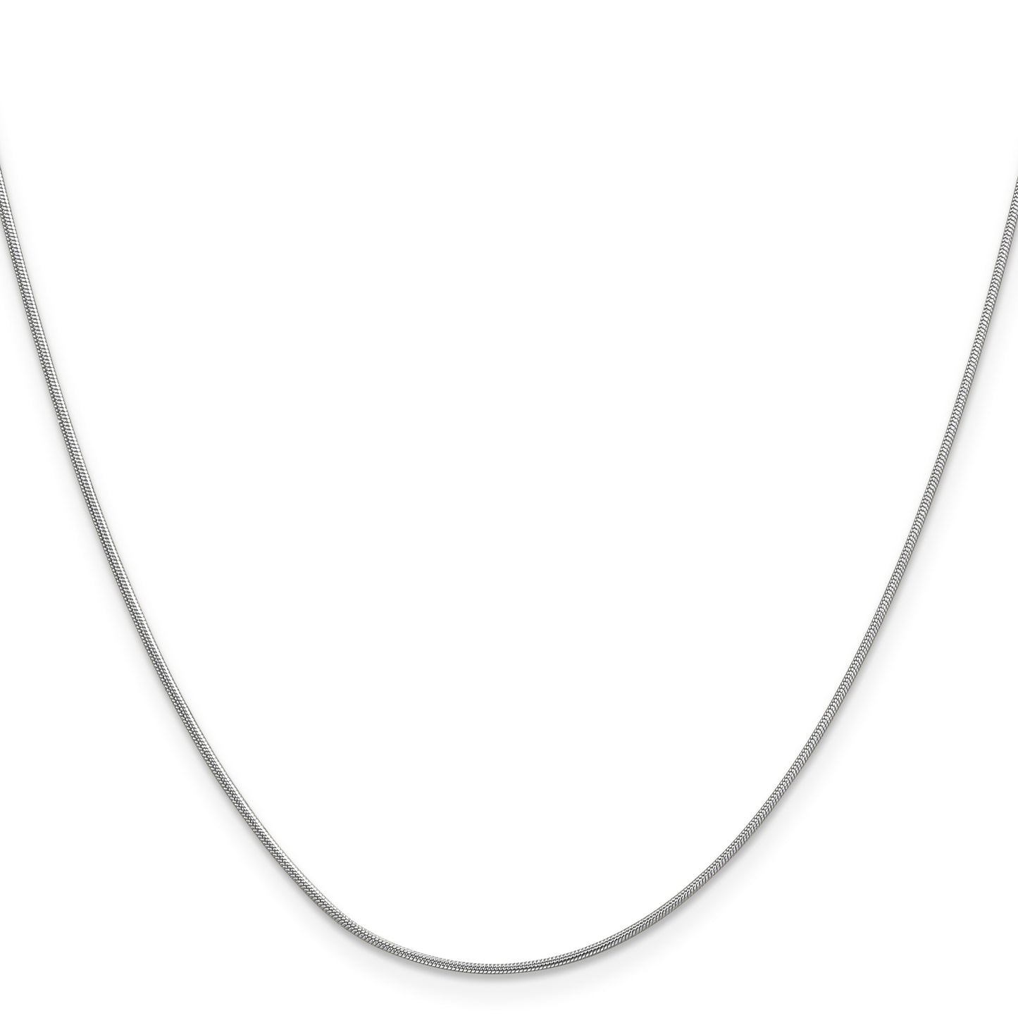 14K White Gold 16 inch .9mm Round Snake with Lobster Clasp Chain