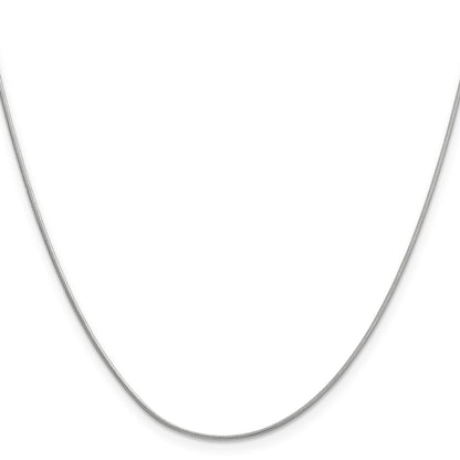 14K White Gold 16 inch .9mm Round Snake with Lobster Clasp Chain