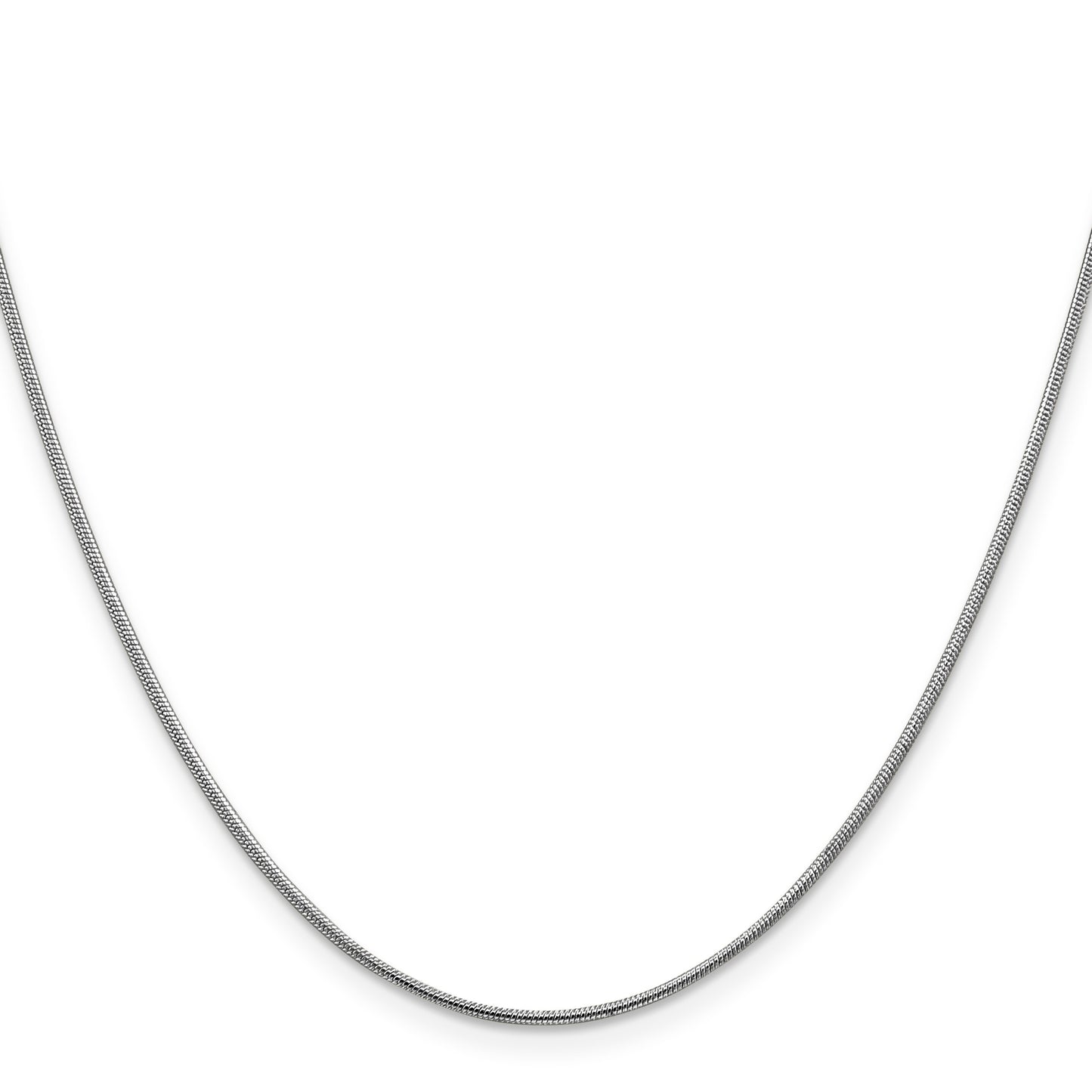 14K White Gold 20 inch 1.1mm Round Snake with Lobster Clasp Chain