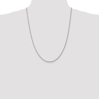 14K White Gold 24 inch 1.6mm Round Snake Lobster Clasp Chain
