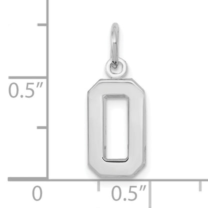 14kw Small Polished Number 0 Charm