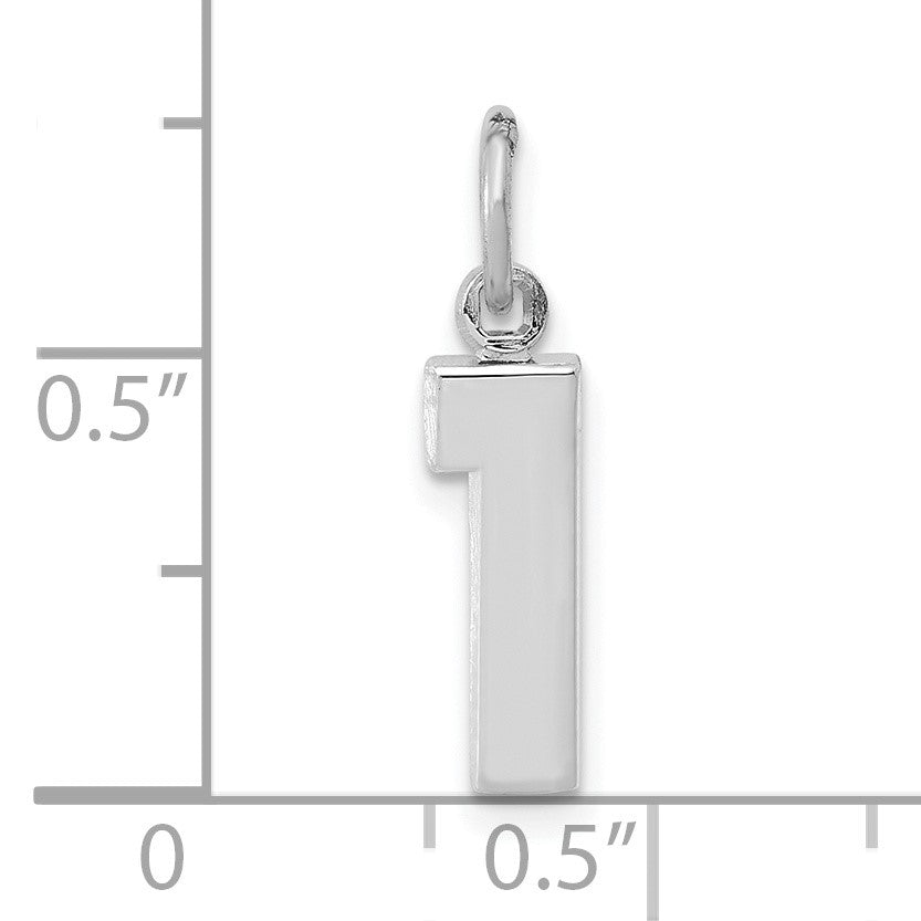 14kw Small Polished Number 1 Charm