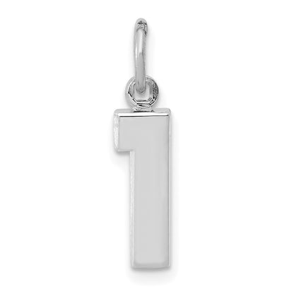 14kw Small Polished Number 1 Charm