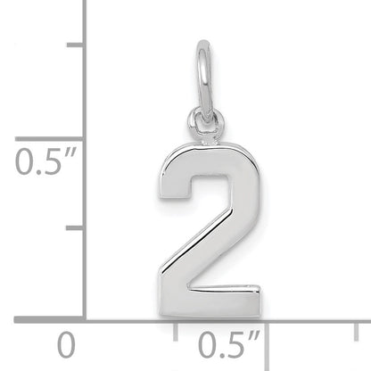 14kw Small Polished Number 2 Charm