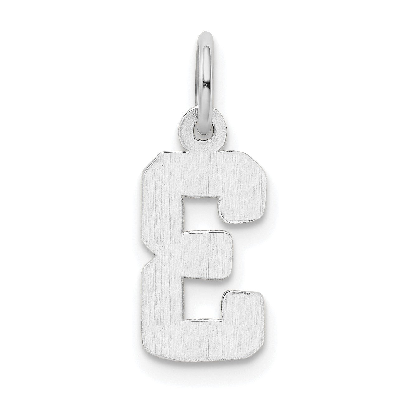 14kw Small Polished Number 3 Charm