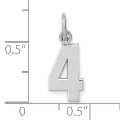 14kw Small Polished Number 4 Charm