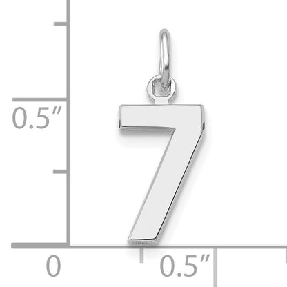 14kw Small Polished Number 7 Charm