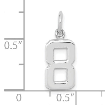 14kw Small Polished Number 8 Charm
