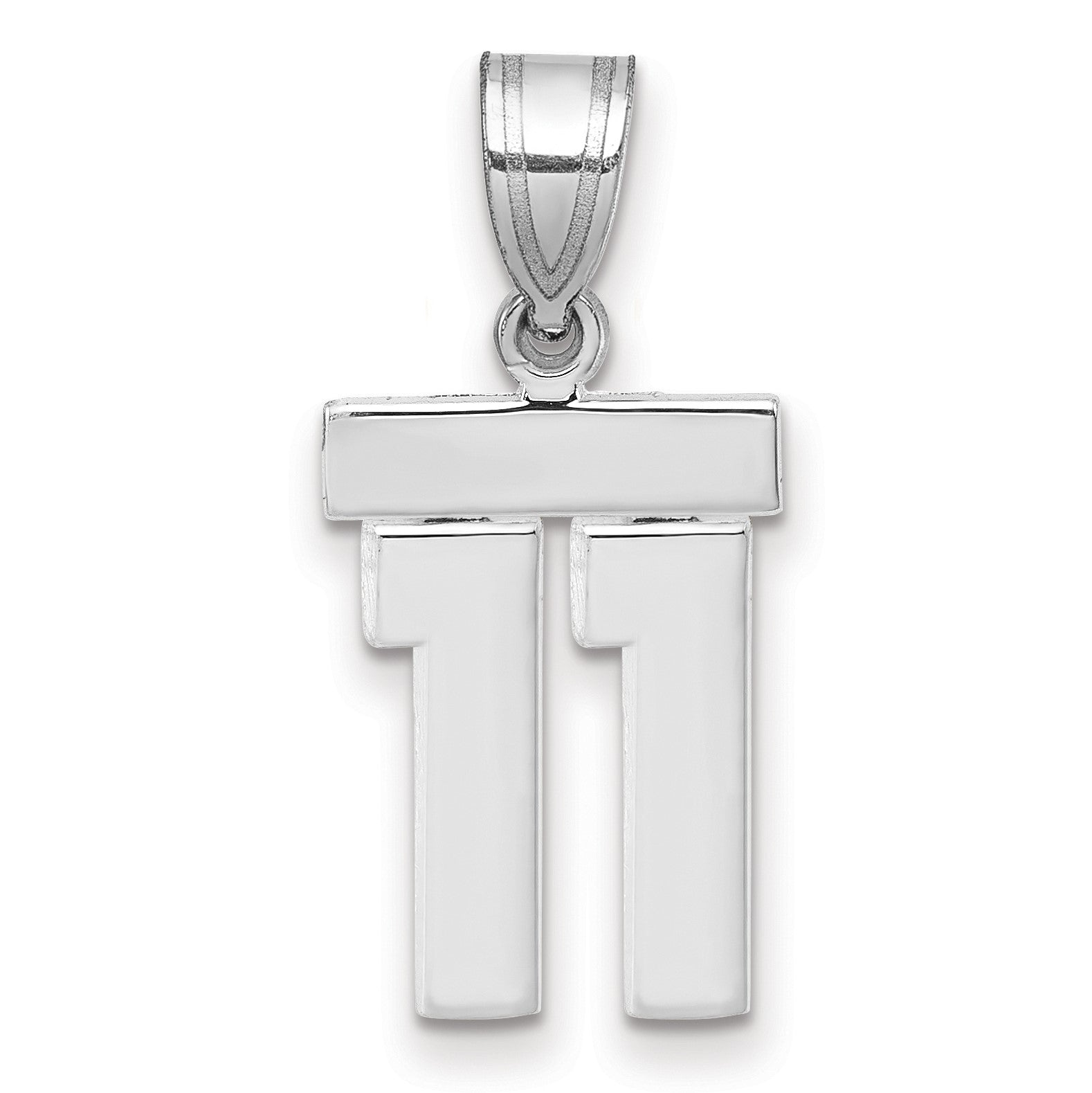 14kw Small Polished Number 11 Charm