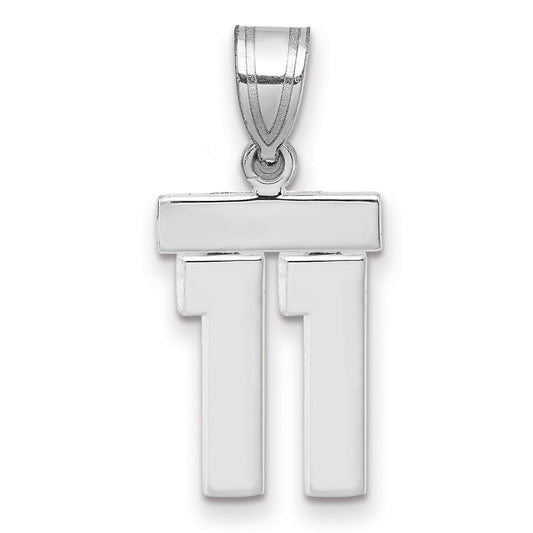 14kw Small Polished Number 11 Charm
