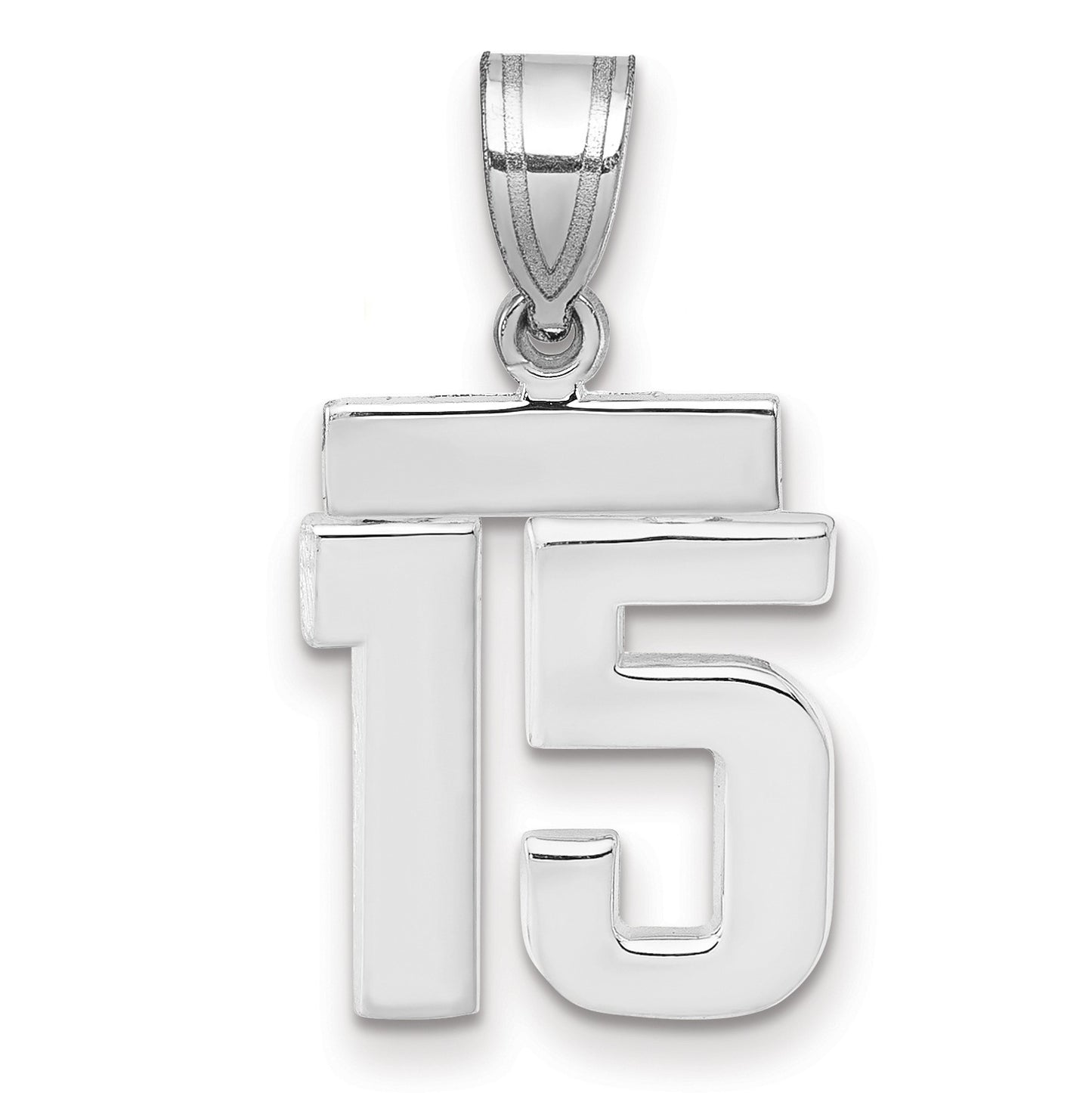 14kw Small Polished Number 15 Charm