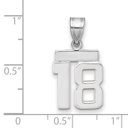14kw Small Polished Number 18 Charm