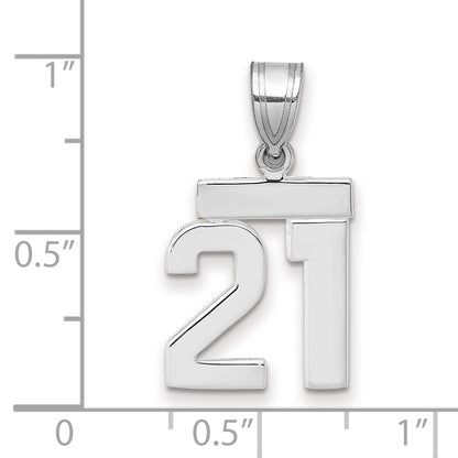 14kw Small Polished Number 21 Charm