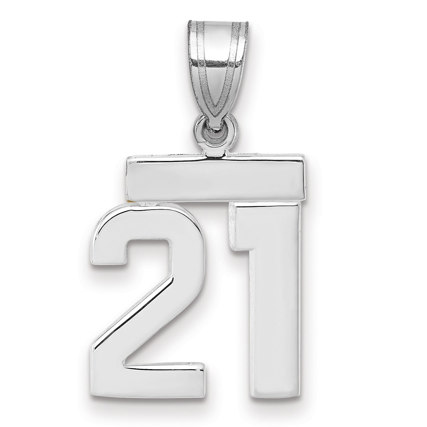 14kw Small Polished Number 21 Charm