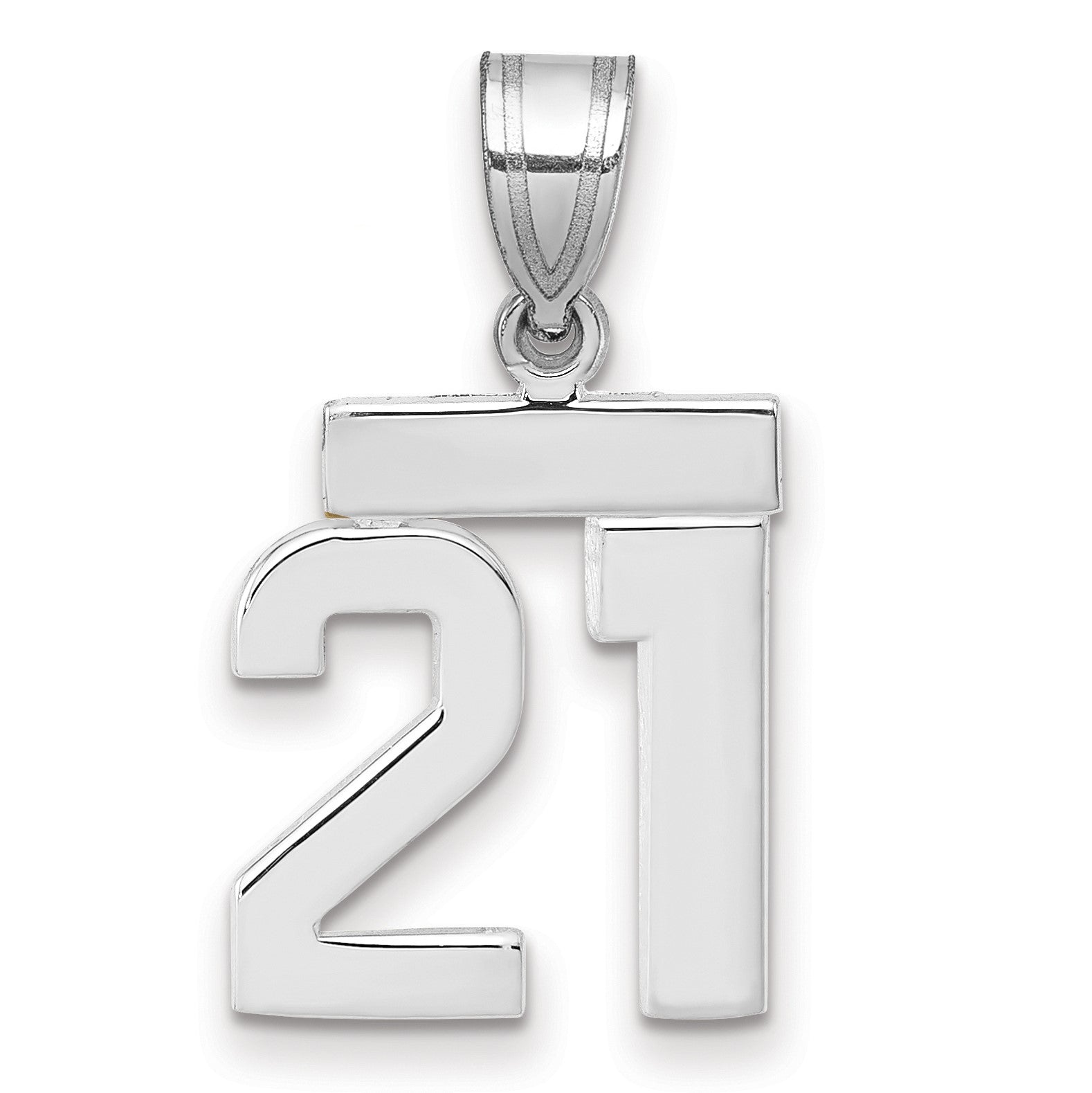 14kw Small Polished Number 21 Charm