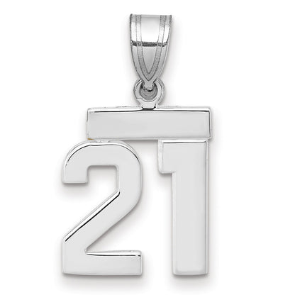 14kw Small Polished Number 21 Charm