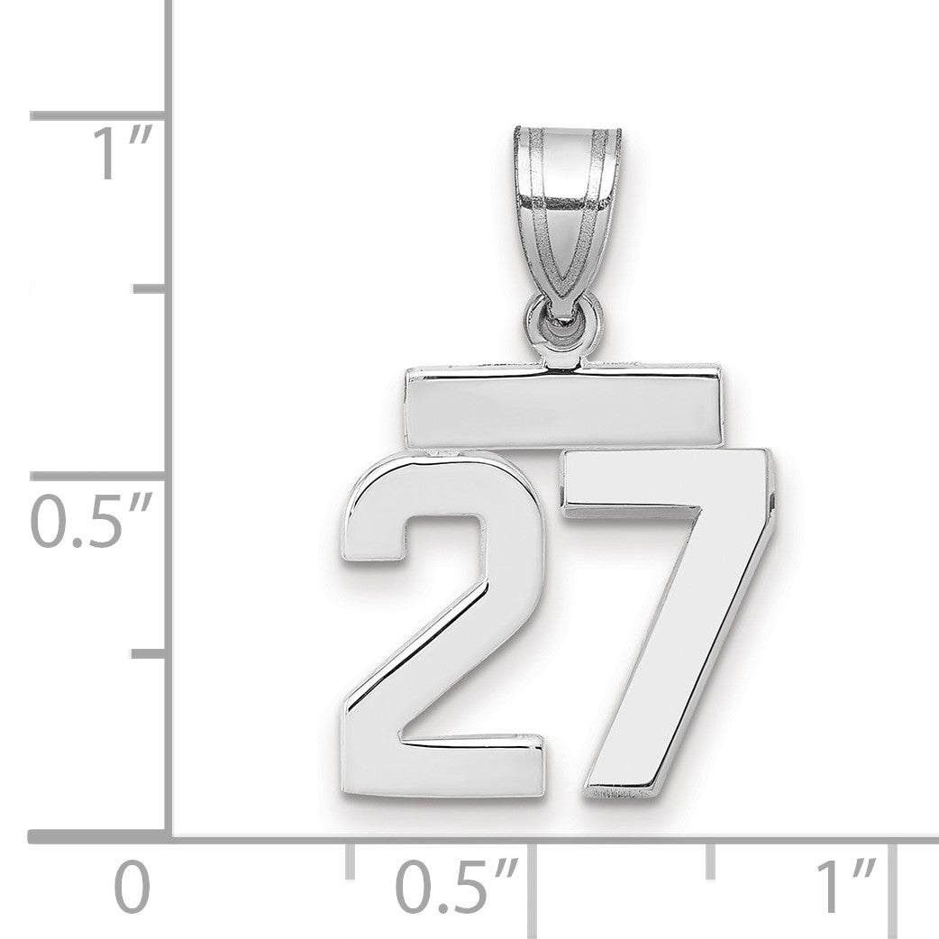 14kw Small Polished Number 27 Charm