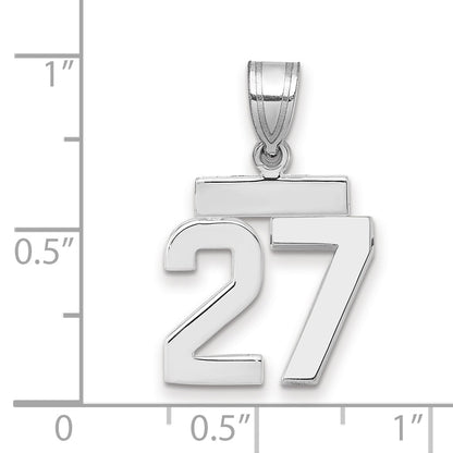 14kw Small Polished Number 27 Charm