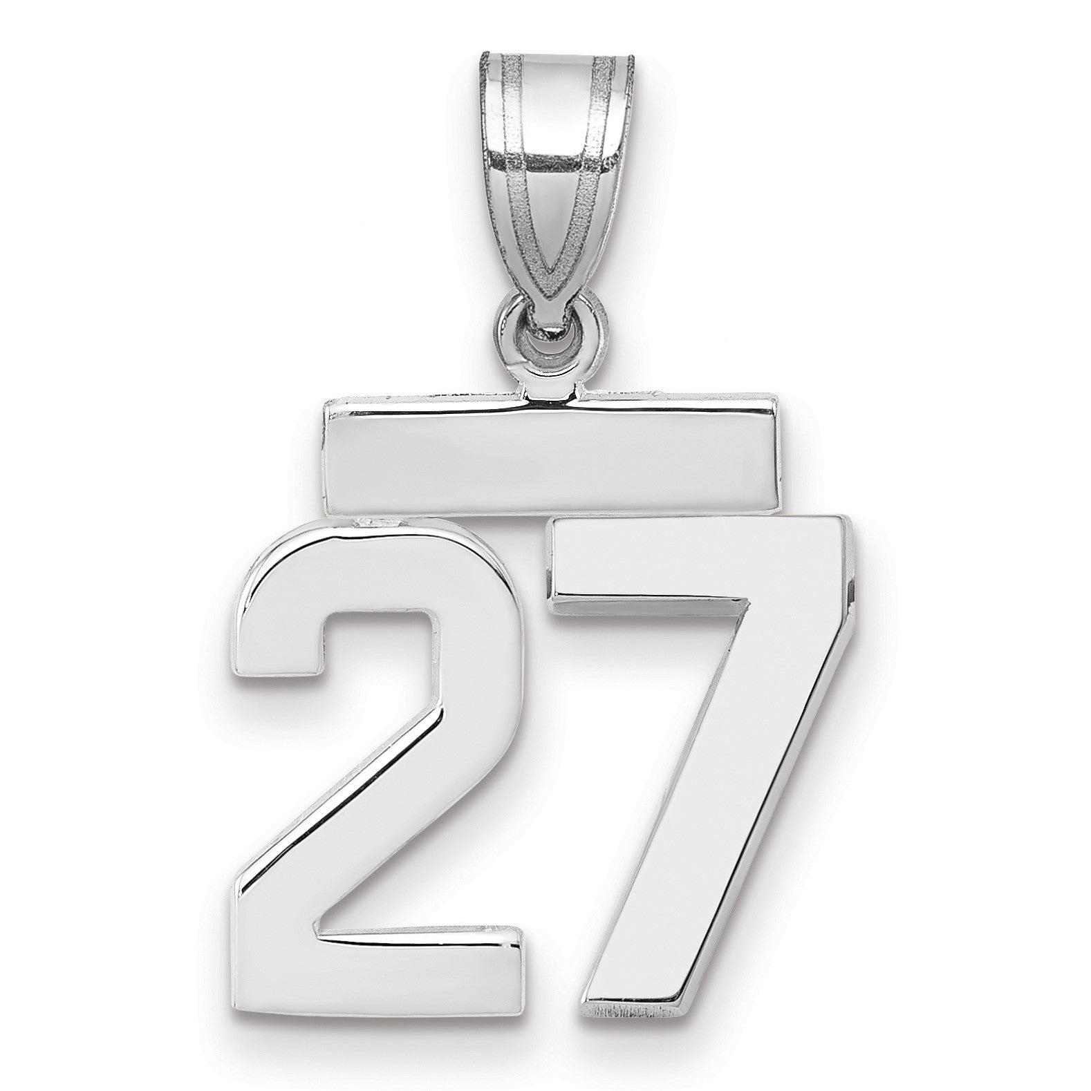 14kw Small Polished Number 27 Charm