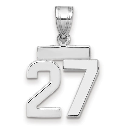 14kw Small Polished Number 27 Charm