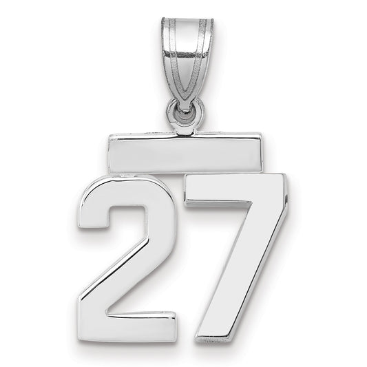 14kw Small Polished Number 27 Charm