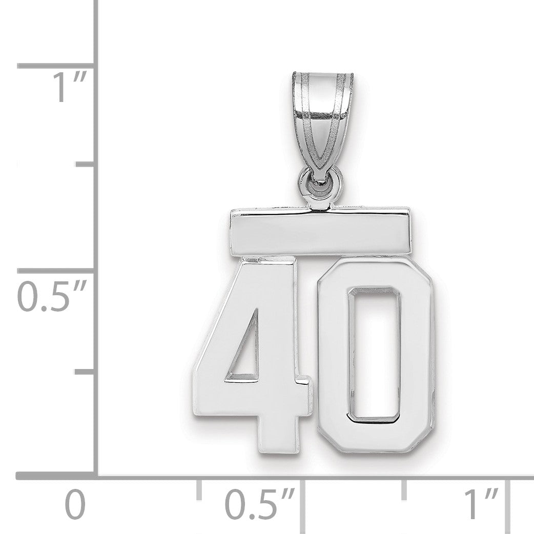 14kw Small Polished Number 40 Charm