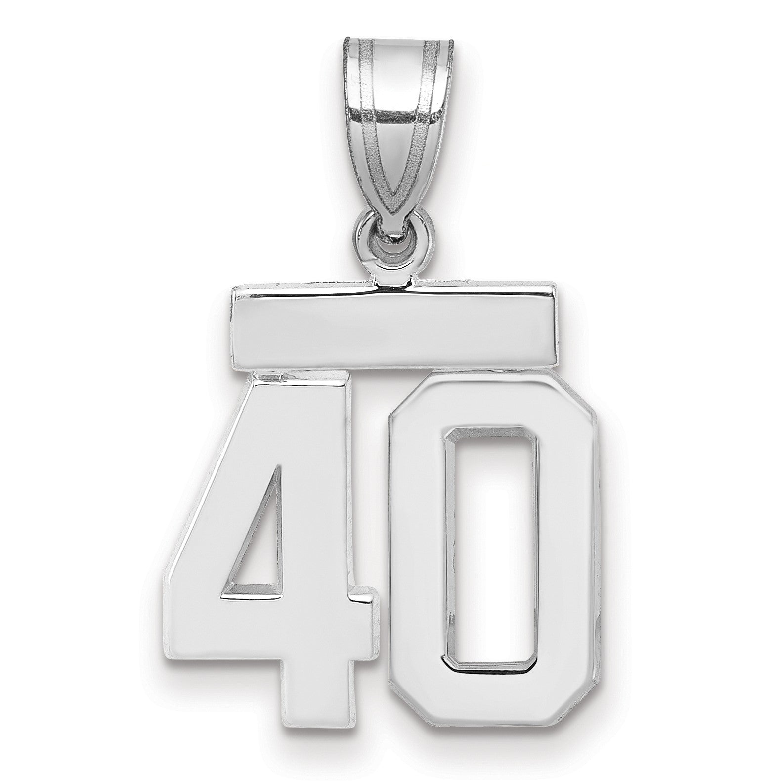 14kw Small Polished Number 40 Charm