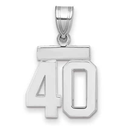 14kw Small Polished Number 40 Charm