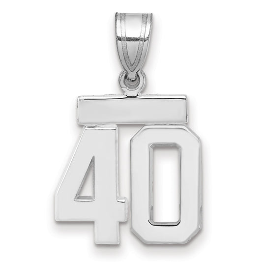 14kw Small Polished Number 40 Charm