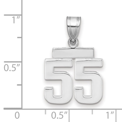 14kw Small Polished Number 55 Charm