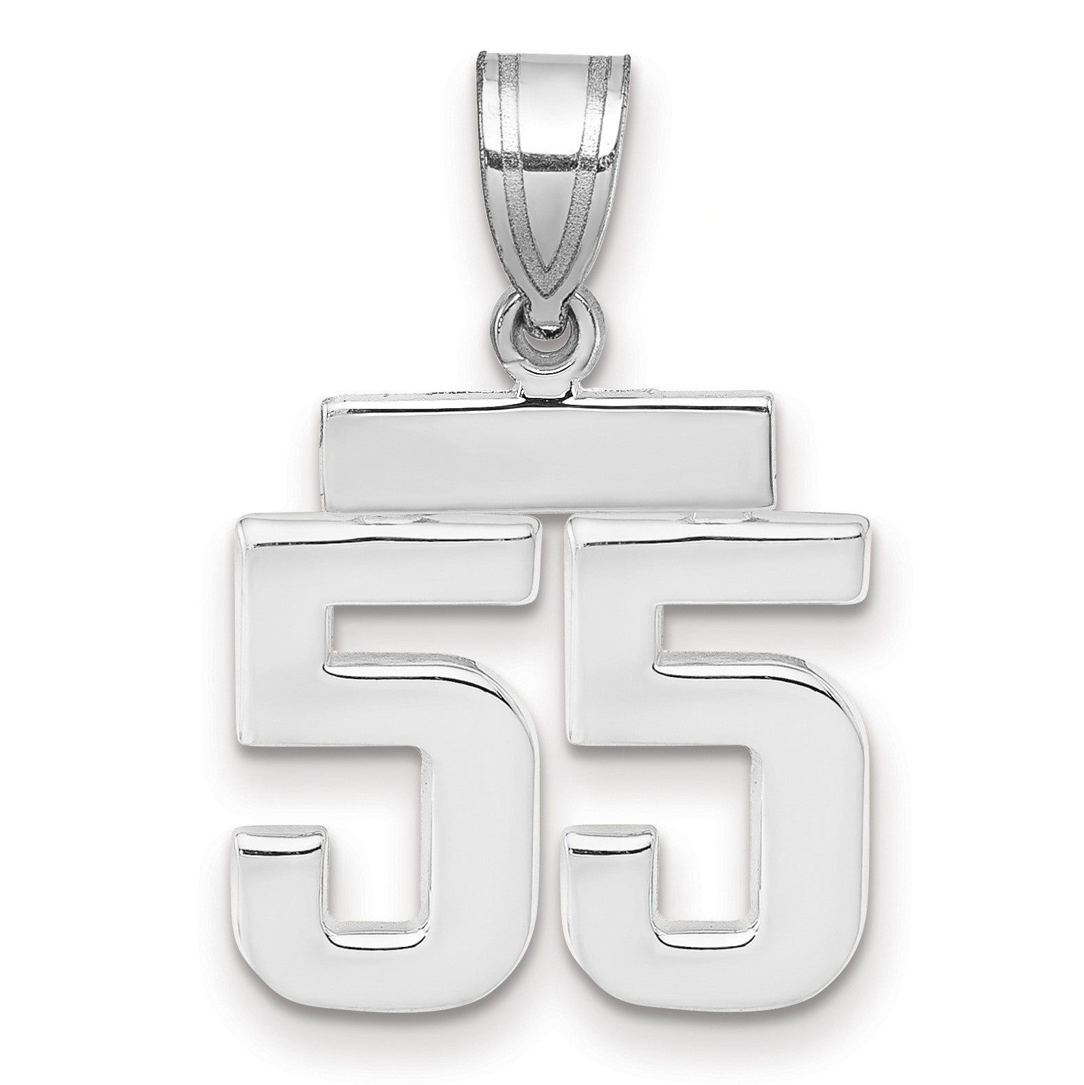 14kw Small Polished Number 55 Charm