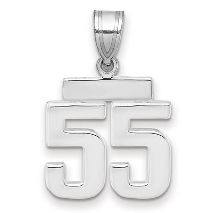 14kw Small Polished Number 55 Charm
