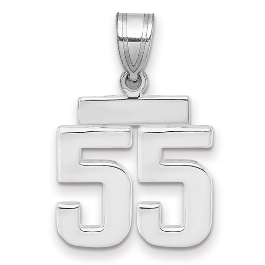 14kw Small Polished Number 55 Charm