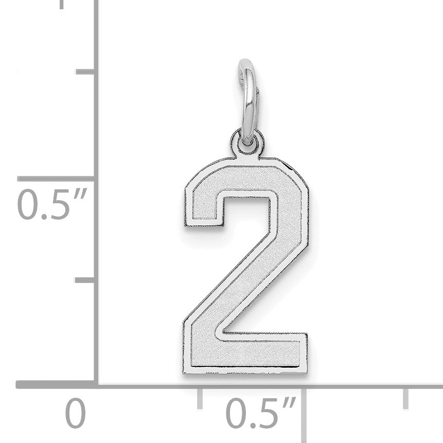 14kw Small Satin Number 2 Charm