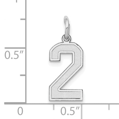 14kw Small Satin Number 2 Charm