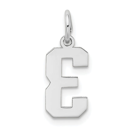 14kw Small Satin Number 3 Charm
