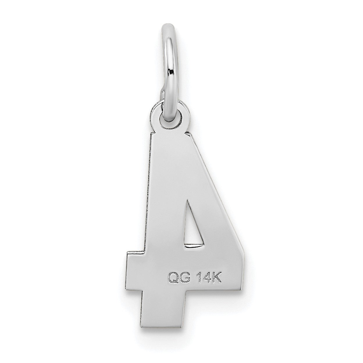 14kw Small Satin Number 4 Charm