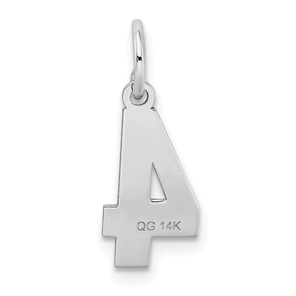 14kw Small Satin Number 4 Charm