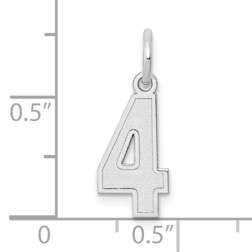 14kw Small Satin Number 4 Charm